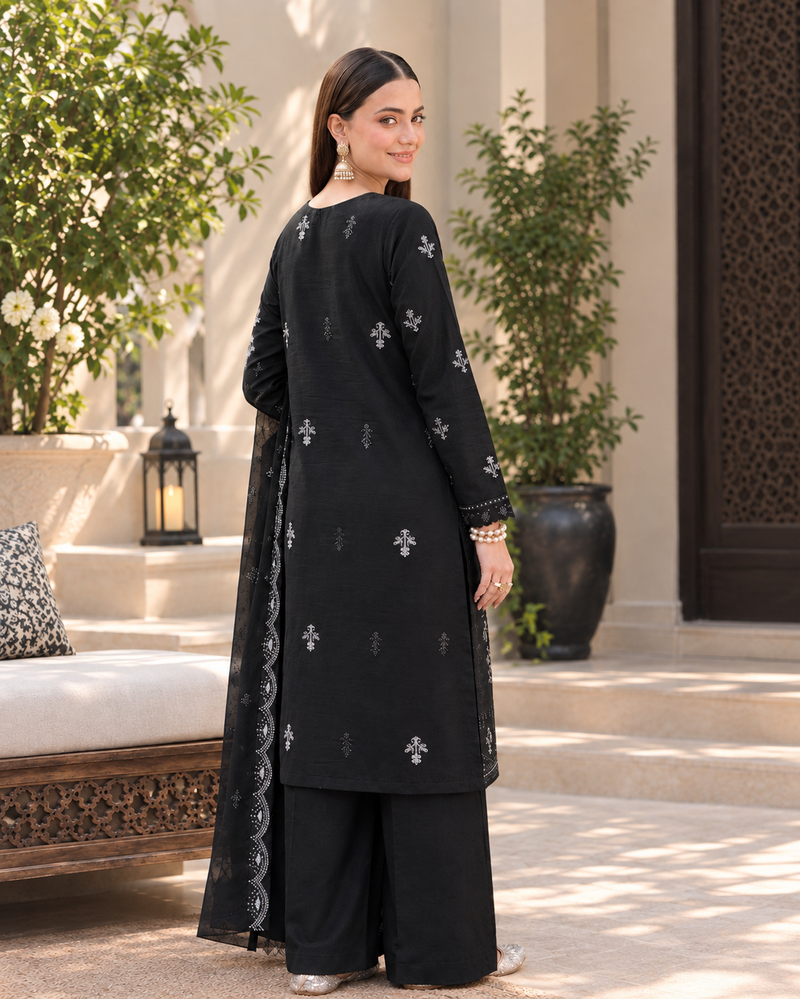 Zoya by Ruhaan Fabric – Premium Burgundy 3-Piece Embroidered Collection D-1802