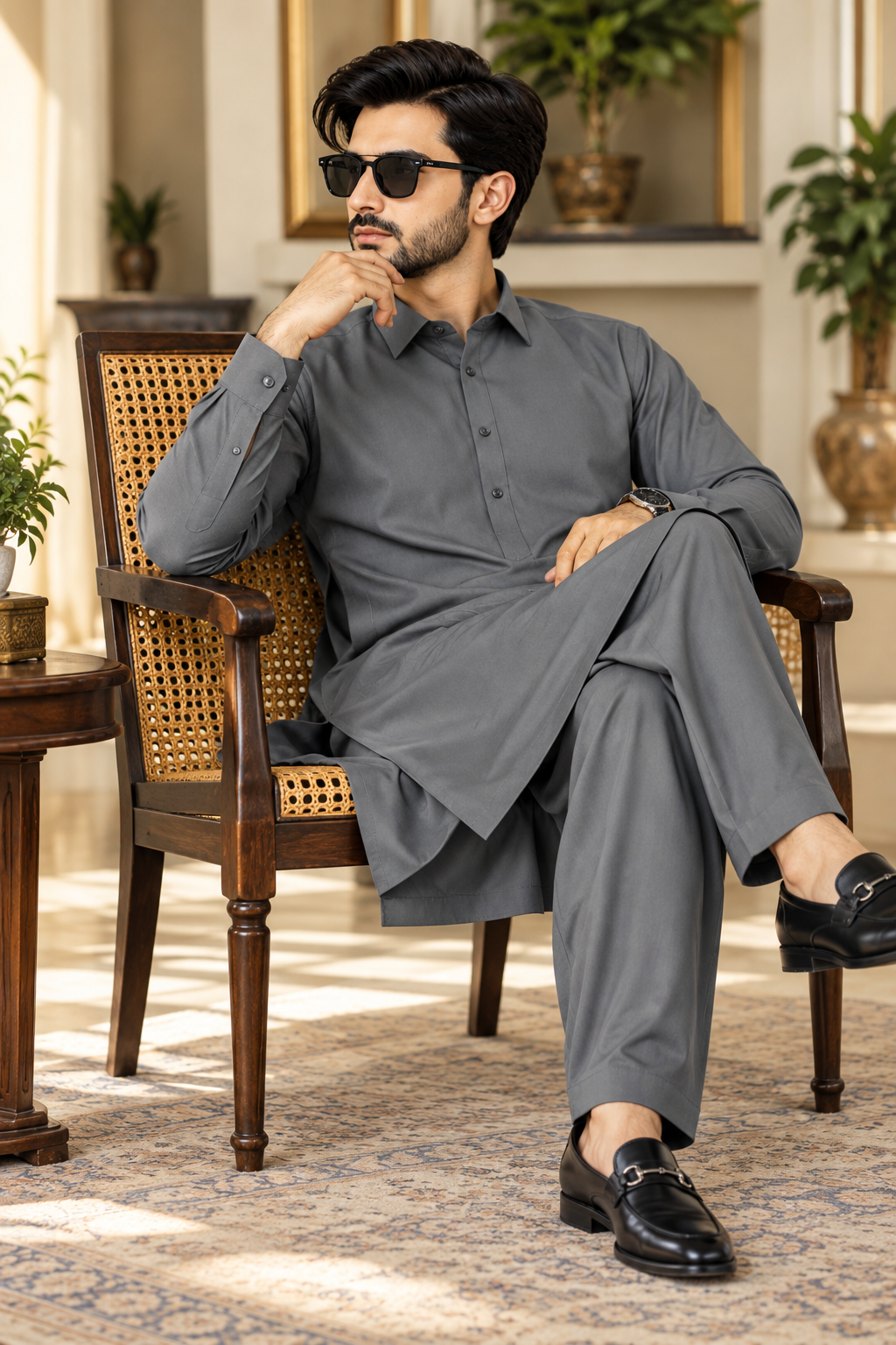 Premium Grey Soft Cotton Men's Unstitched Suit – Exclusive Men's Collection