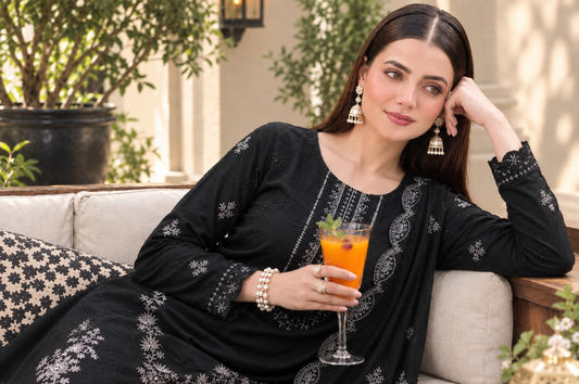 Zoya by Ruhaan Fabric – Premium Burgundy 3-Piece Embroidered Collection D-1802