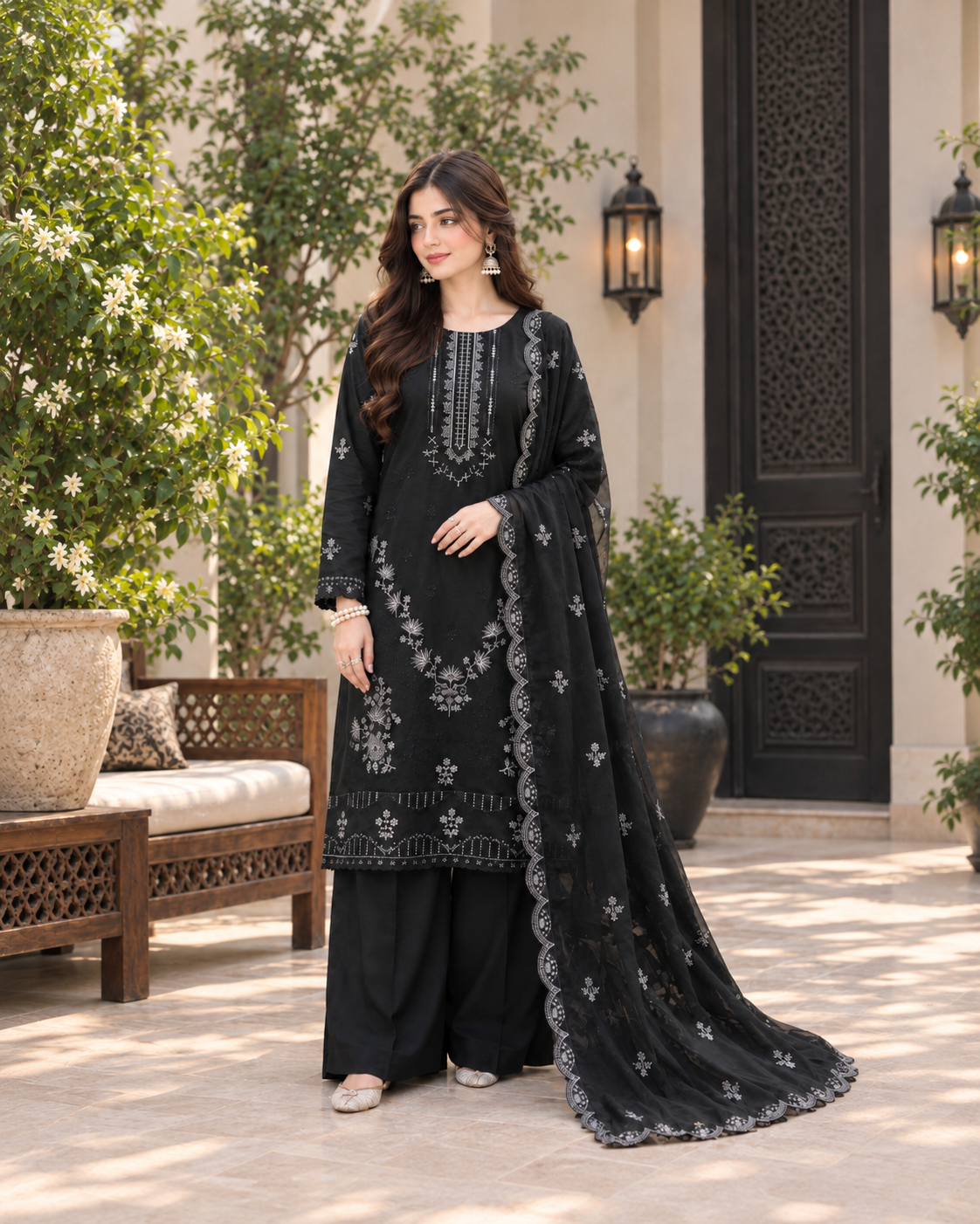 Zoya by Ruhaan Fabric – Premium Burgundy 3-Piece Embroidered Collection D-1802