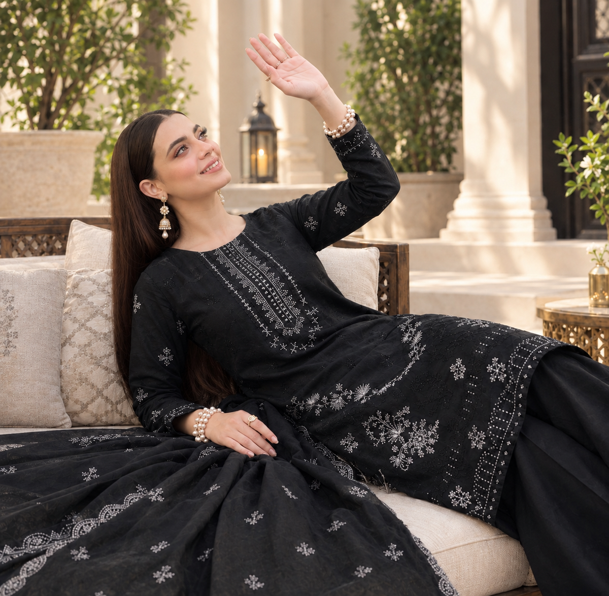 Zoya by Ruhaan Fabric – Premium Burgundy 3-Piece Embroidered Collection D-1802
